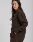 Women's Brown Linen Crinkle Shirt