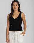 Black Knit Flower Top