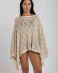 Women's Off-White Crochet Poncho