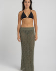 Women's Olive Crochet Skirt