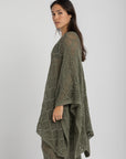 Women's Olive Crochet Poncho