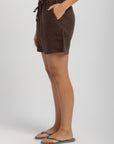 Women's Dark Mocha Linen Shorts