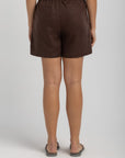 Women's Dark Mocha Linen Shorts