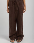 Women's Dark Mocha Linen Pants