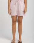 Women's Baby Pink Linen Shorts