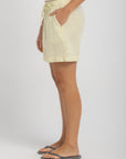 Women's Baby Yellow Linen Shorts