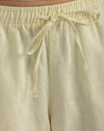 Women's Baby Yellow Linen Shorts