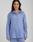 Women`s Capri Blue linen shirt