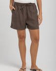 Women's Dusty Taupe Linen Shorts