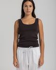Women's Brown Knit Tank Top