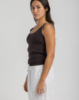 Women's Brown Knit Tank Top