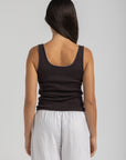 Women's Brown Knit Tank Top