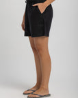 Women`s Black Linen Shorts