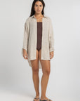 Women's Beige Linen Cover Up