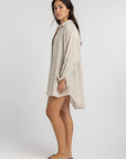 Women's Beige Linen Cover Up