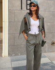 Women's Olive Linen Pants