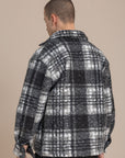 Black Plaid Sherpa Jacket