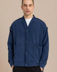 Navy Textured Cardigan