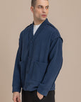 Navy Textured Cardigan