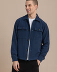 Navy Textured Over Shirt