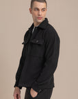 Black Textured Over Shirt