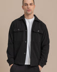 Black Textured Over Shirt