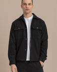 Black Textured Over Shirt