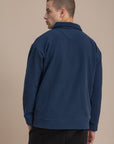 Navy Textured Quarter Zipper