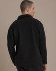 Black Textured Quarter Zipper