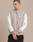 Beige Varsity Jacket