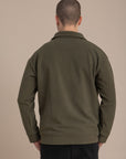 Olive Textured Quarter Zipper