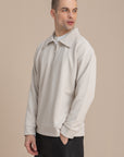 Off-White Textured Quarter Zipper