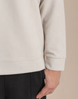 Off-White Textured Quarter Zipper