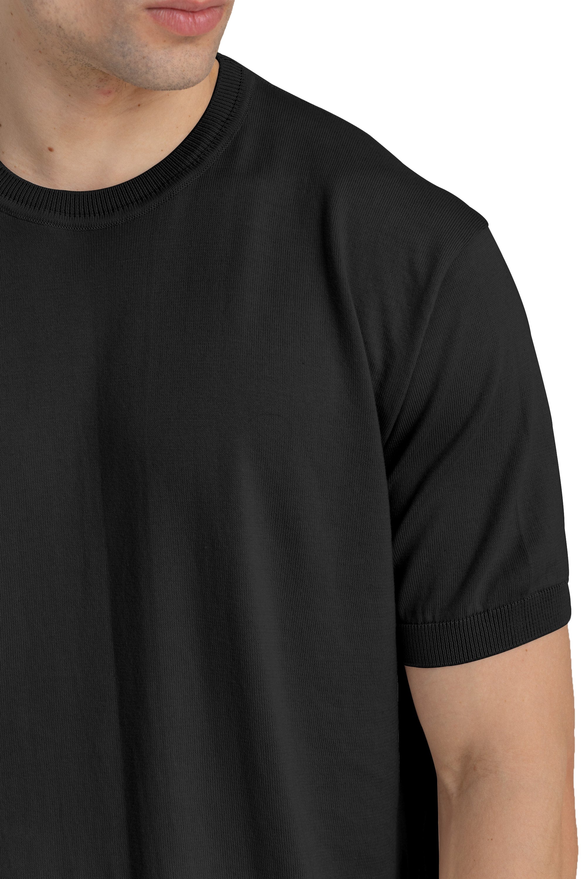 Black Knitted T-Shirt