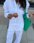 Women's White Linen Shirt