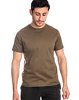 Olive Mercerised Cotton T-shirt