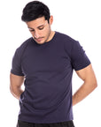 Navy Mercerised Cotton T-shirt