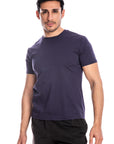 Navy Mercerised Cotton T-shirt