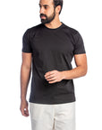 Black Mercerised Cotton T-Shirt
