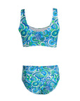 Green Swirls Bikini Top