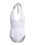 White Halter Wrap One Piece
