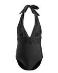 Black Halter Wrap One Piece