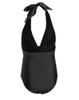 Black Halter Wrap One Piece