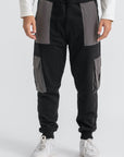 Unisex Black & Grey Cargo Sweatpants