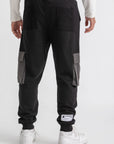 Unisex Black & Grey Cargo Sweatpants