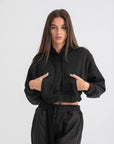 Black Cropped Hoodie