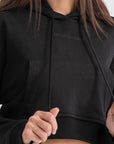 Black Cropped Hoodie