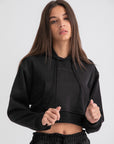 Black Cropped Hoodie
