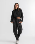 Black Cropped Hoodie