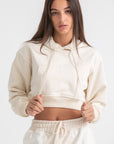 Ivory Cropped Hoodie